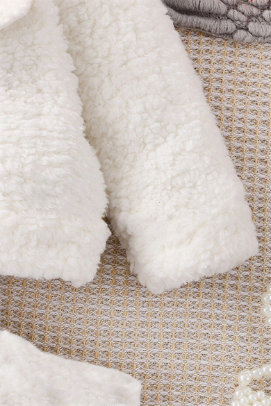 Kız Bebek ve Çocuk Peluş Kumaş Etekli Takım