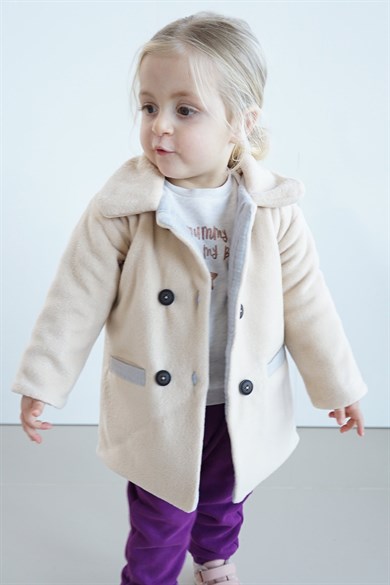 Kız Çocuk Yüzde Yüz Pamuk Terletmez Dört Katlı Müslin Astar Dışı Polar Kaban