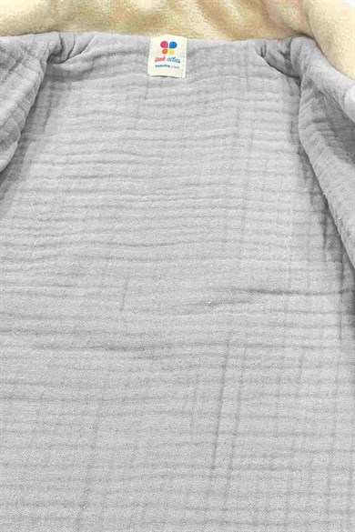 Kız Çocuk Yüzde Yüz Pamuk Terletmez Dört Katlı Müslin Astar Dışı Polar Kaban