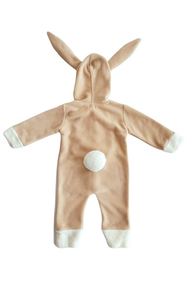 Kız & Erkek Bebek Ponpon Kuyruklu Kulaklı Tavşan Tasarımlı Tulum