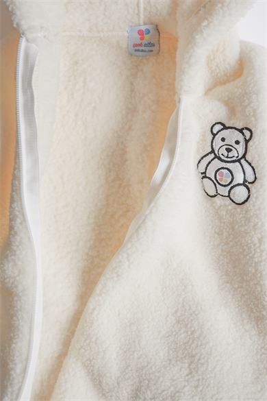 Kız Erkek Bebek Ve Çocuk Ayıcık Nakışlı Peluş Tulum