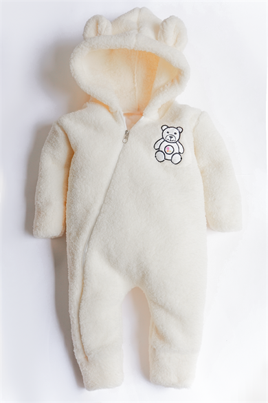 Kız Erkek Bebek Ve Çocuk Ayıcık Nakışlı Peluş Tulum