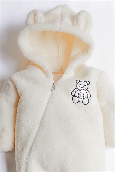 Kız Erkek Bebek Ve Çocuk Ayıcık Nakışlı Peluş Tulum