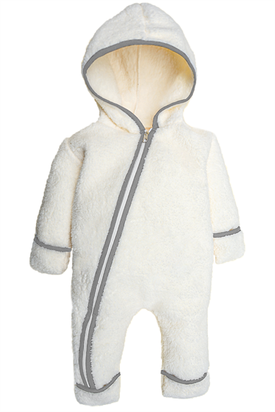 Kız Erkek Bebek Ve Çocuk Kapüşonlu Biyeli Peluş Tulum