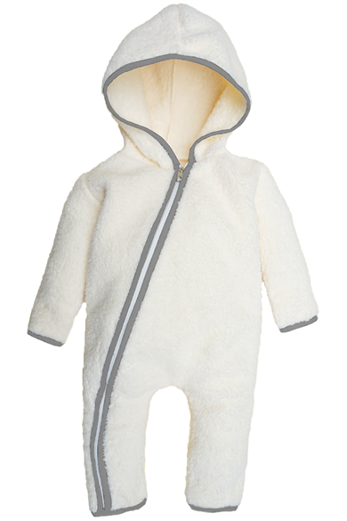 Kız Erkek Bebek Ve Çocuk Kapüşonlu Biyeli Peluş Tulum