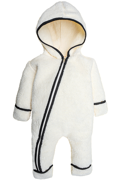 Kız Erkek Bebek Ve Çocuk Kapüşonlu Biyeli Peluş Tulum