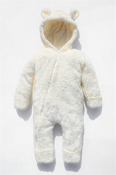Kız Erkek Bebek Ve Çocuk Kapüşonlu Kışlık Peluş Ayı Tulum