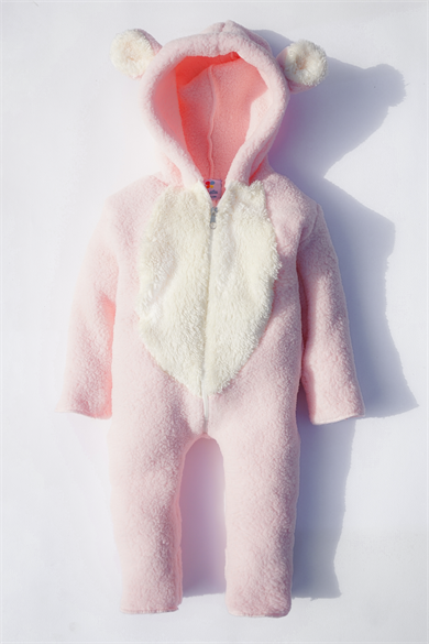 Kız Erkek Bebek Ve Çocuk Kapüşonlu Kışlık Peluş Ayı Tulum