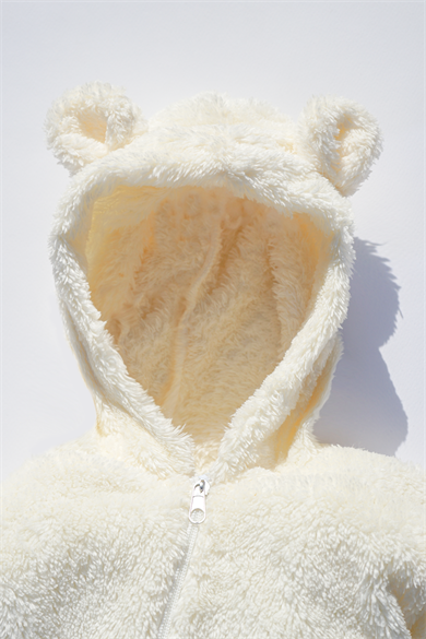 Kız Erkek Bebek Ve Çocuk Kapüşonlu Kışlık Peluş Ayı Tulum