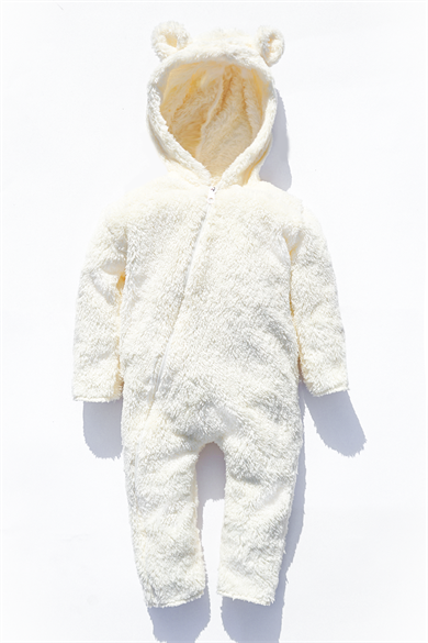 Kız Erkek Bebek Ve Çocuk Kapüşonlu Kışlık Peluş Ayı Tulum