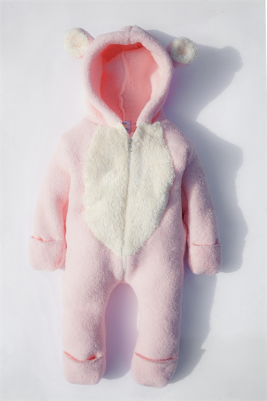 Kız Erkek Bebek Ve Çocuk Kapüşonlu Kışlık Peluş Ayı Tulum