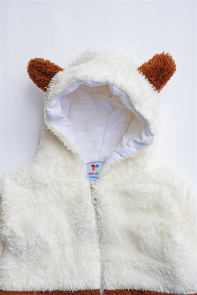 Kız Erkek Bebek Ve Çocuk Müslin Astarlı Ayıcıklı Peluş Mont