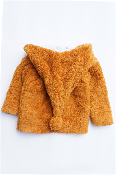 Kız Erkek Bebek Ve Çocuk Müslin Astarlı Ponponlu Kapüşonlu Mont