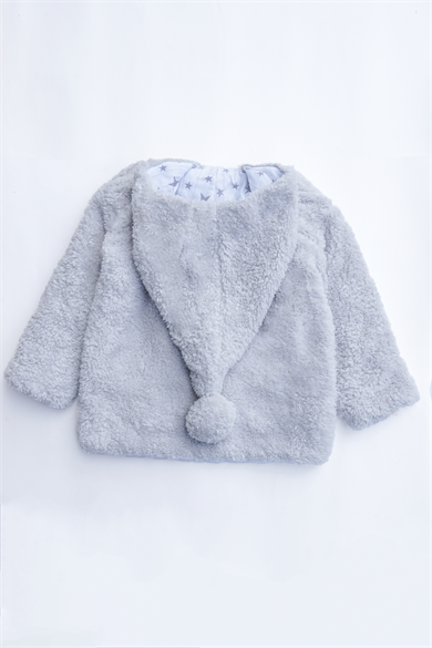 Kız Erkek Bebek Ve Çocuk Müslin Astarlı Ponponlu Kapüşonlu Mont