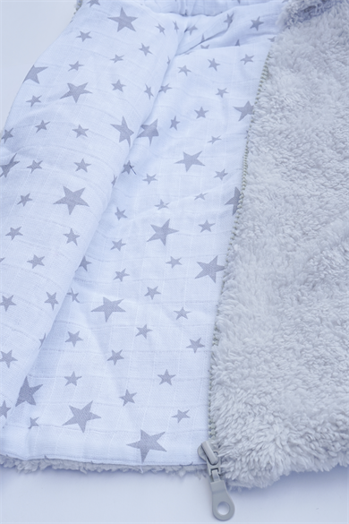 Kız Erkek Bebek Ve Çocuk Müslin Astarlı Fermuarlı Peluş Mont