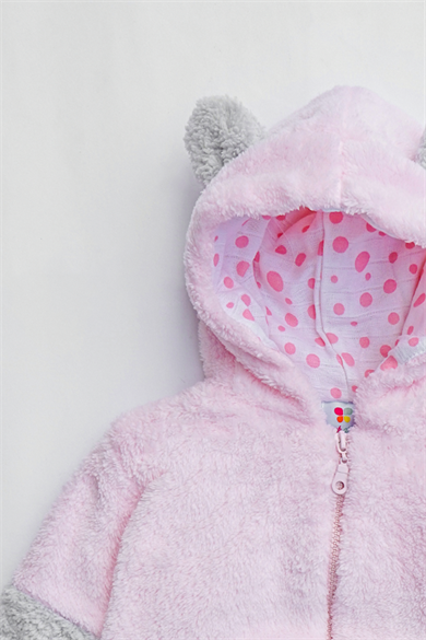 Kız Erkek Bebek Ve Çocuk Müslin Astarlı Ayıcıklı Peluş Mont