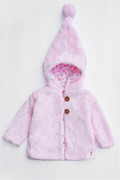 Kız Erkek Bebek Ve Çocuk Müslin Astarlı Ponponlu Kapüşonlu Mont