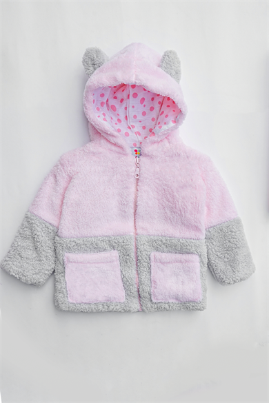 Kız Erkek Bebek Ve Çocuk Müslin Astarlı Ayıcıklı Peluş Mont