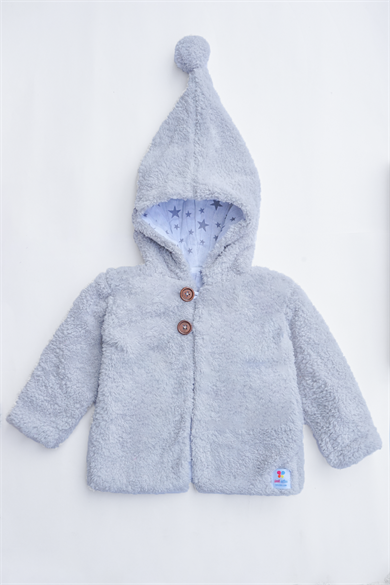 Kız Erkek Bebek Ve Çocuk Müslin Astarlı Ponponlu Kapüşonlu Mont