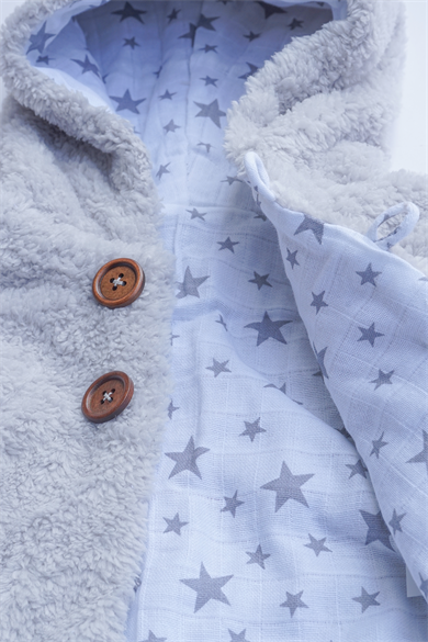 Kız Erkek Bebek Ve Çocuk Müslin Astarlı Ponponlu Kapüşonlu Mont