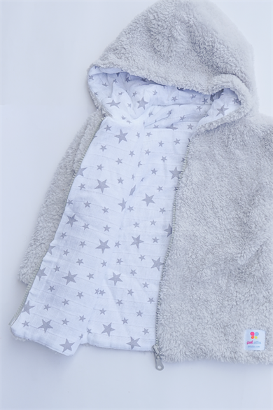 Kız Erkek Bebek Ve Çocuk Müslin Astarlı Fermuarlı Peluş Mont