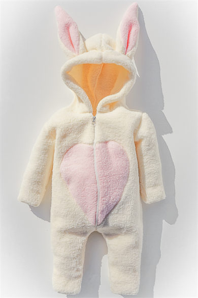 Kız Erkek Bebek Ve Çocuk Peluş Fermuarlı Kışlık Tavşan Tulum