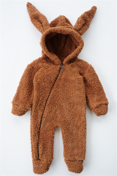 Kız Erkek Bebek Ve Çocuk Peluş Kahverengi Tavşan Tulum