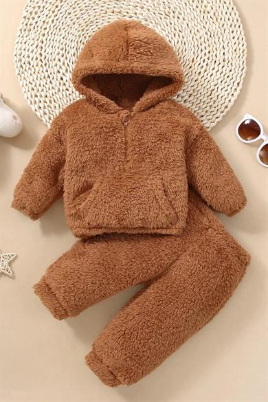 Kız Erkek Bebek ve Çocuk Pofuduk Fermuarlı Takım