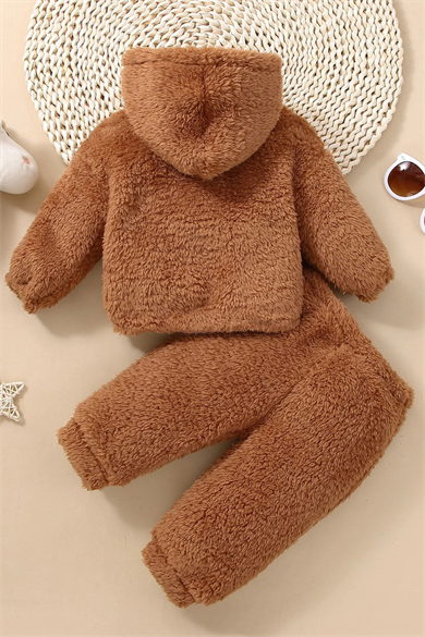 Kız Erkek Bebek ve Çocuk Pofuduk Fermuarlı Takım