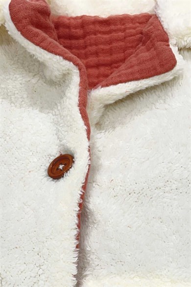 Peluş Kız Çocuk Yüzde Yüz Pamuk Terletmez Dört Katlı Müslin İç Astar Welsoft Kaban