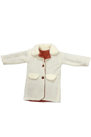Peluş Kız Çocuk Yüzde Yüz Pamuk Terletmez Dört Katlı Müslin İç Astar Welsoft Kaban