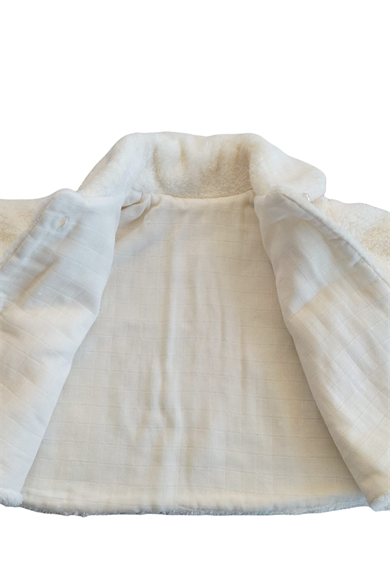 Peluş Kız Çocuk Yüzde Yüz Pamuklu Müslin İç Astarlı Ponponlu Welsoft Mont