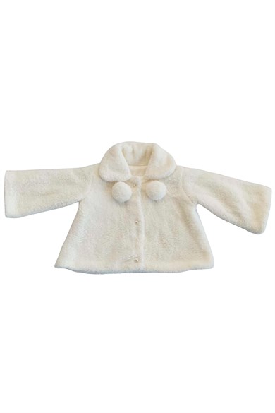 Peluş Kız Çocuk Yüzde Yüz Pamuklu Müslin İç Astarlı Ponponlu Welsoft Mont