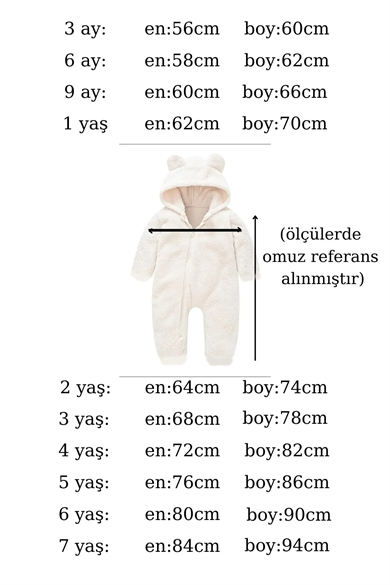 Unisex Ayıcık Peluş Çocuk Tulum