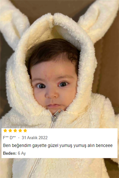 Unisex Tavşan Peluş Çocuk Tulum 