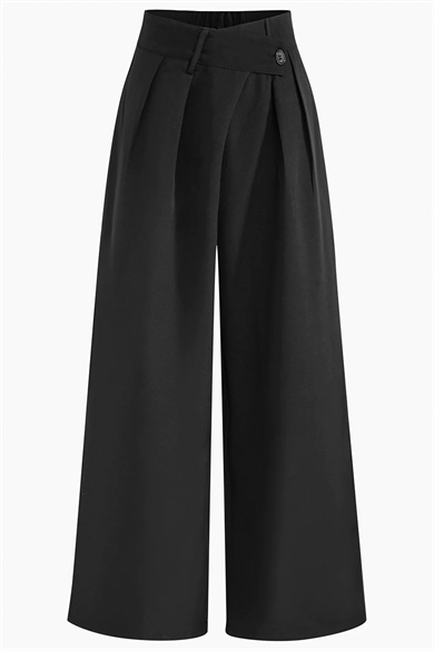 X Nurbeli Kadın Asimetrik Tasarımlı Bel Lastikli Palazzo Pantolon