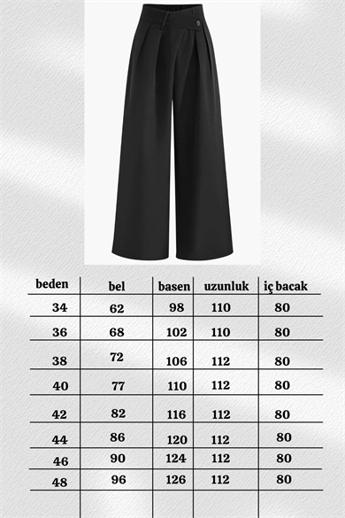 X Nurbeli Kadın Asimetrik Tasarımlı Bel Lastikli Palazzo Pantolon