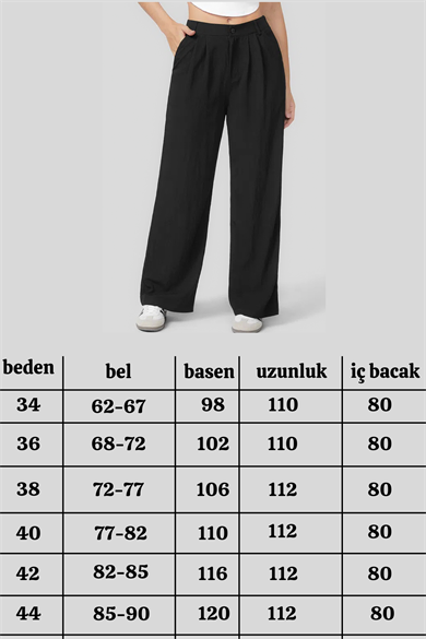 X Nurbeli Kadın Yarım Lastikli Esnek Palazzo Pantolon