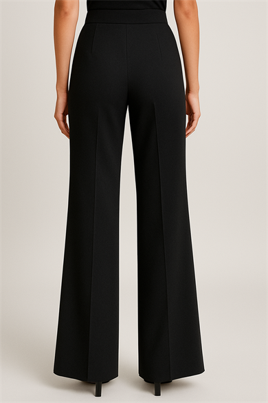 X Nurbeli Kadın Yüksek Bel Yırtmaç Detaylı Gizli Fermuarlı Palazzo Pantolon