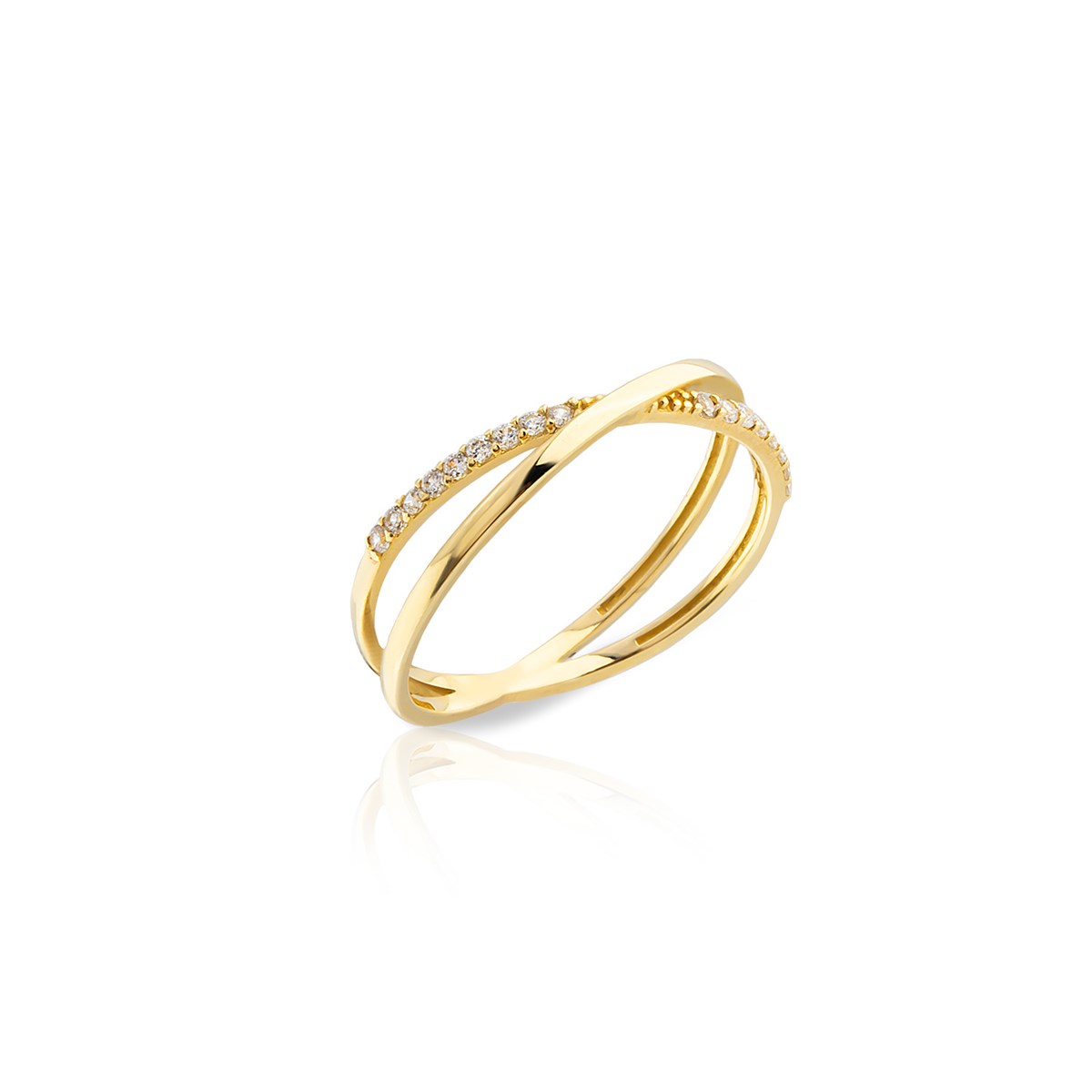 14 Ayar Altın Çapraz Yüzük 