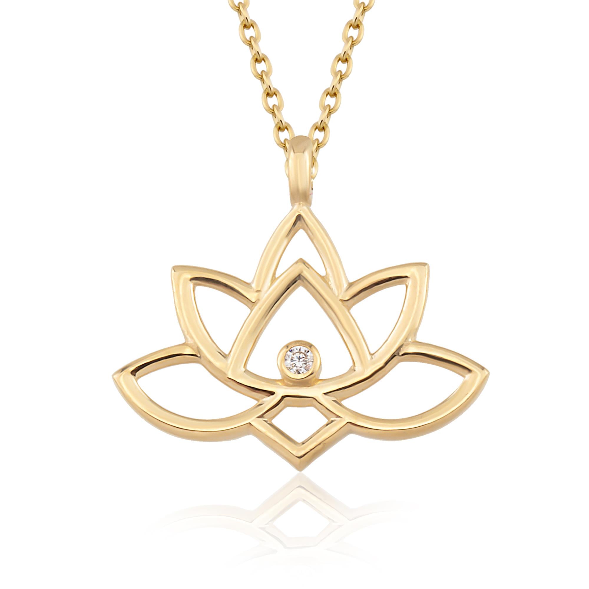 14 Ayar Altın Lotus Kolye