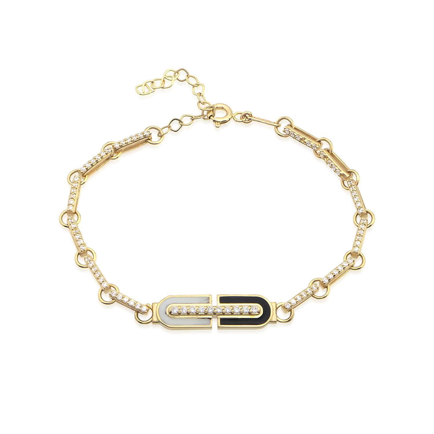 14 Ayar Altın Mineli Lyra Bileklik