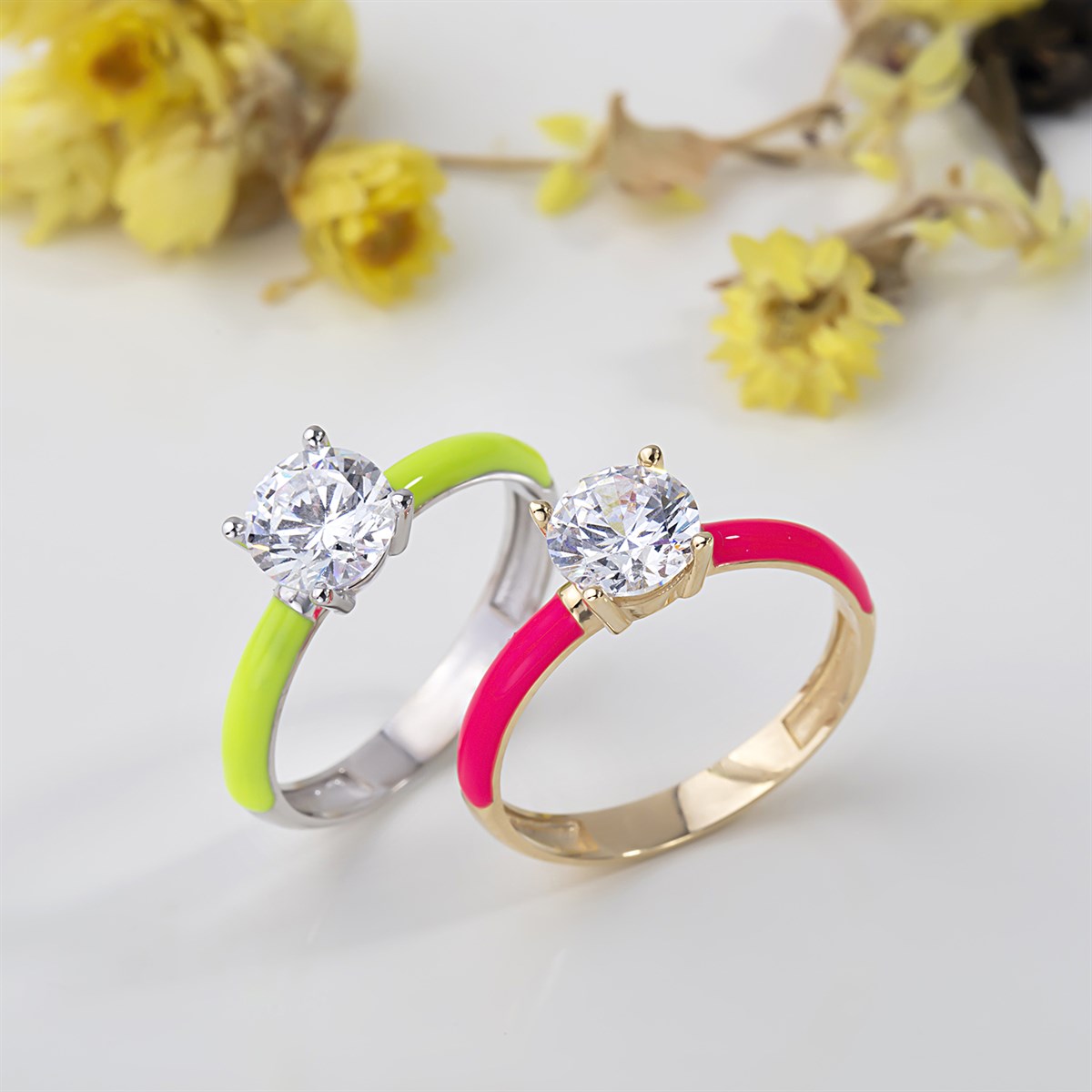 14 Ayar Altın Mineli Tektaş Yüzük 