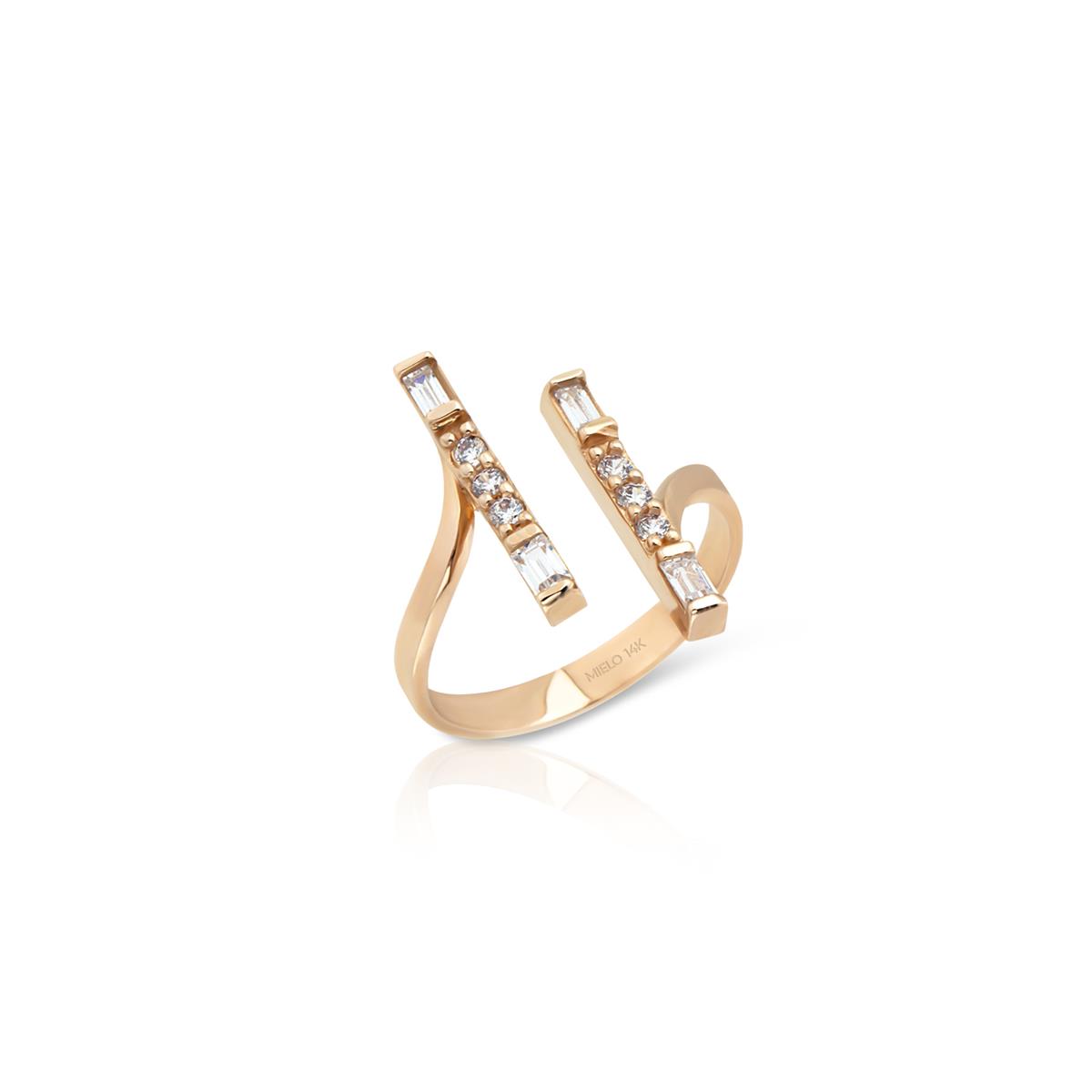 14 Ayar Altın Baget Linaa Yüzük