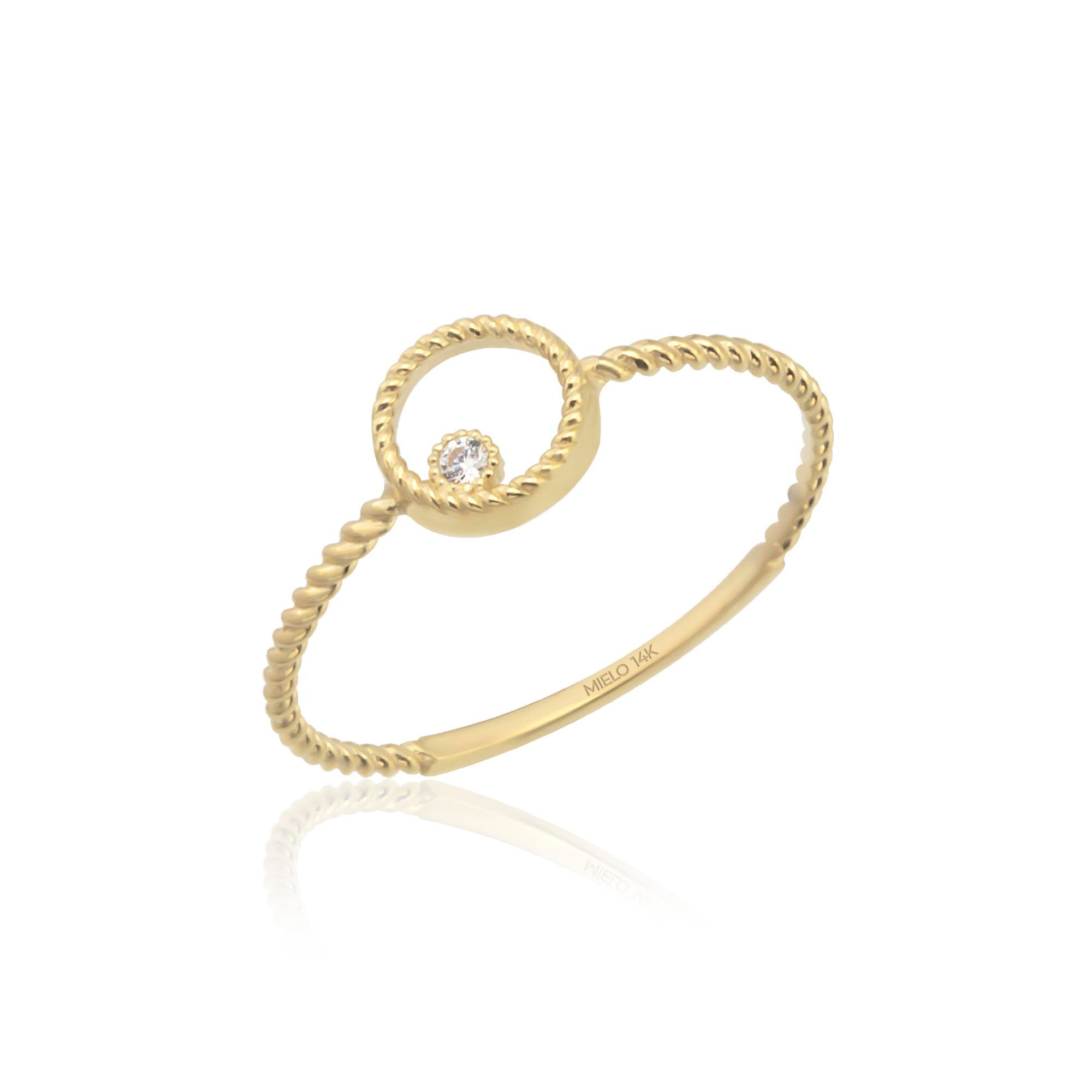 14K Gold Circle Crispy Ring