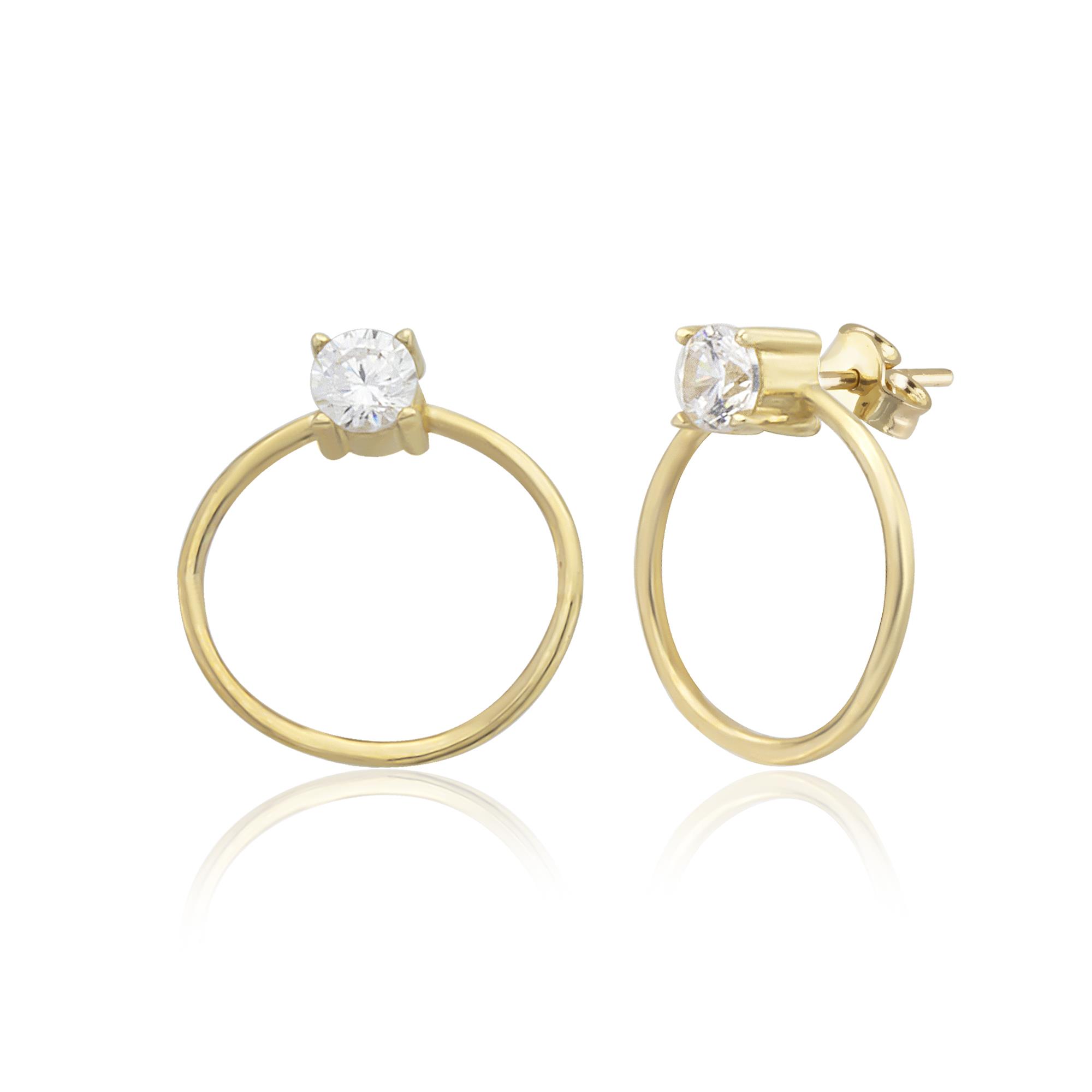 14K Gold Circle Dafne Earring