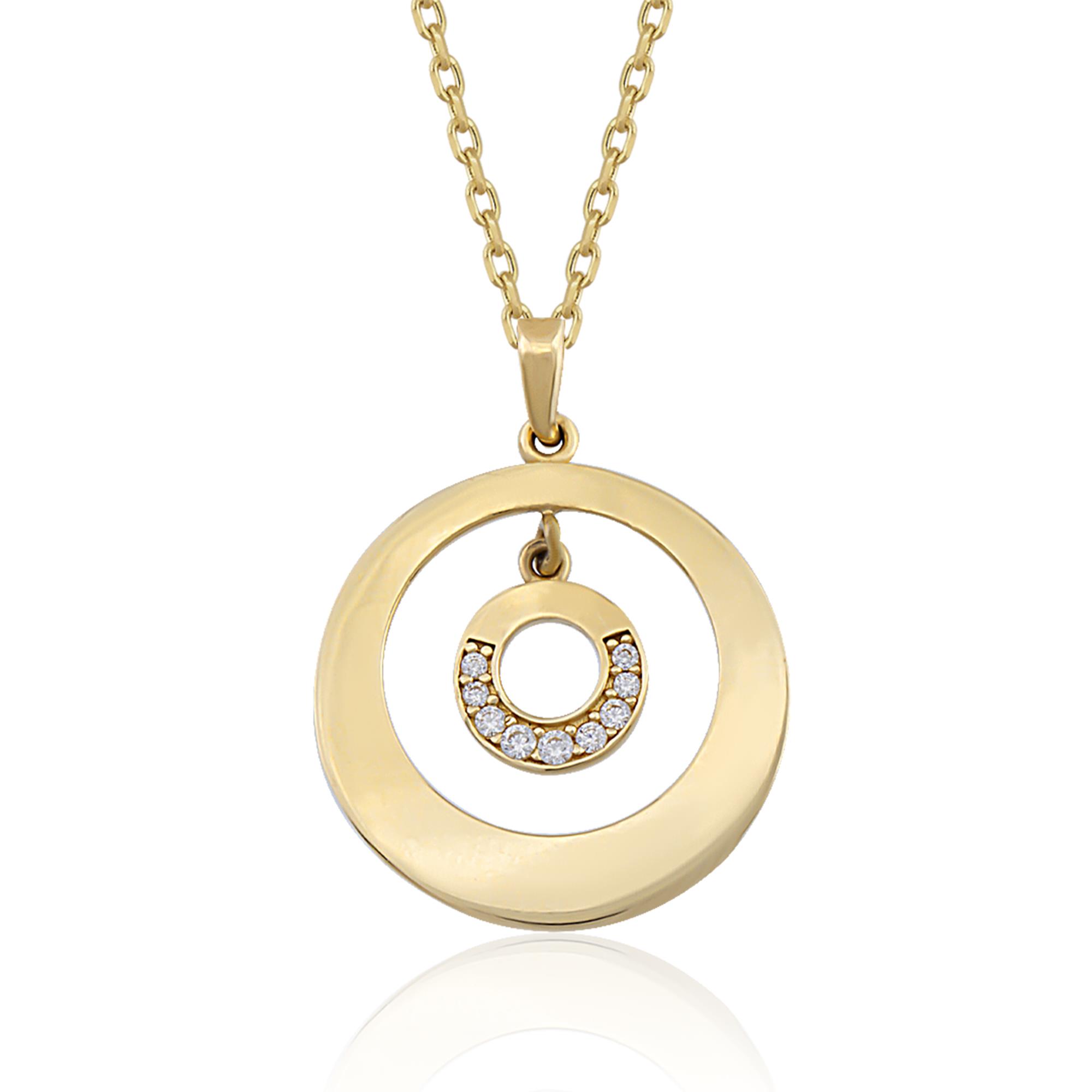 14K Gold  Circle Necklace