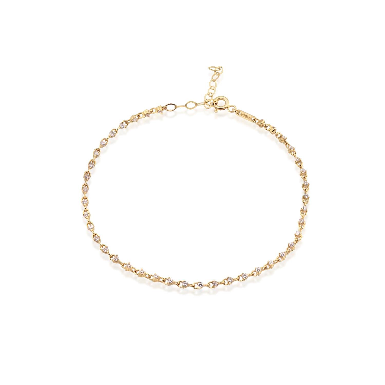 14K Gold Crispy Simple Bracelet