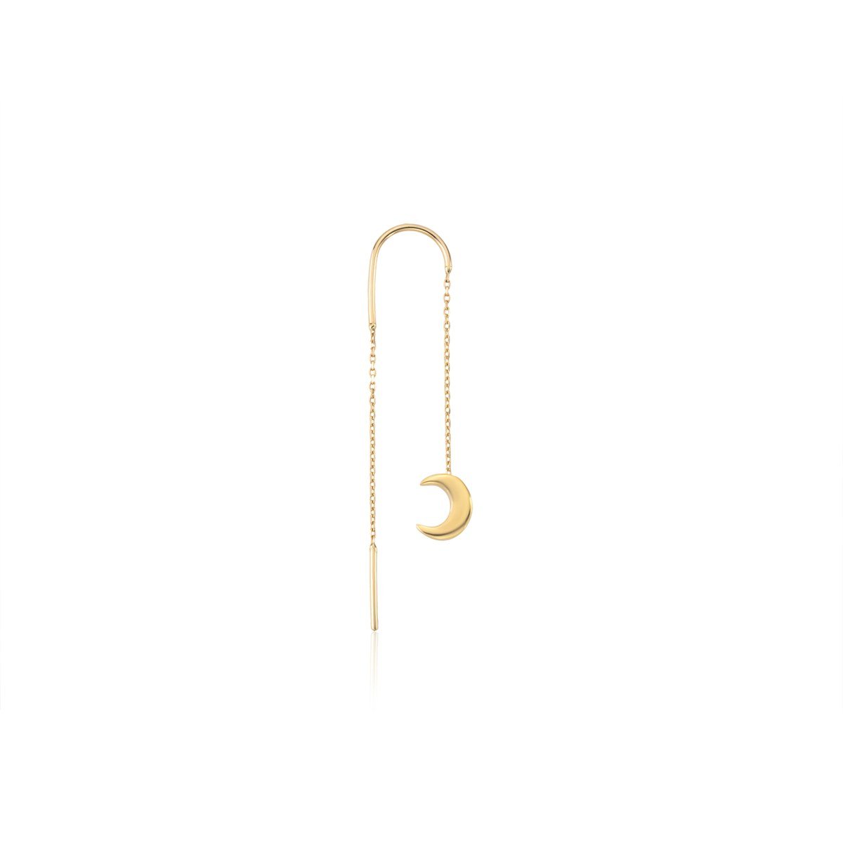 14 Ayar Altın Delgada Ay Tek Küpe