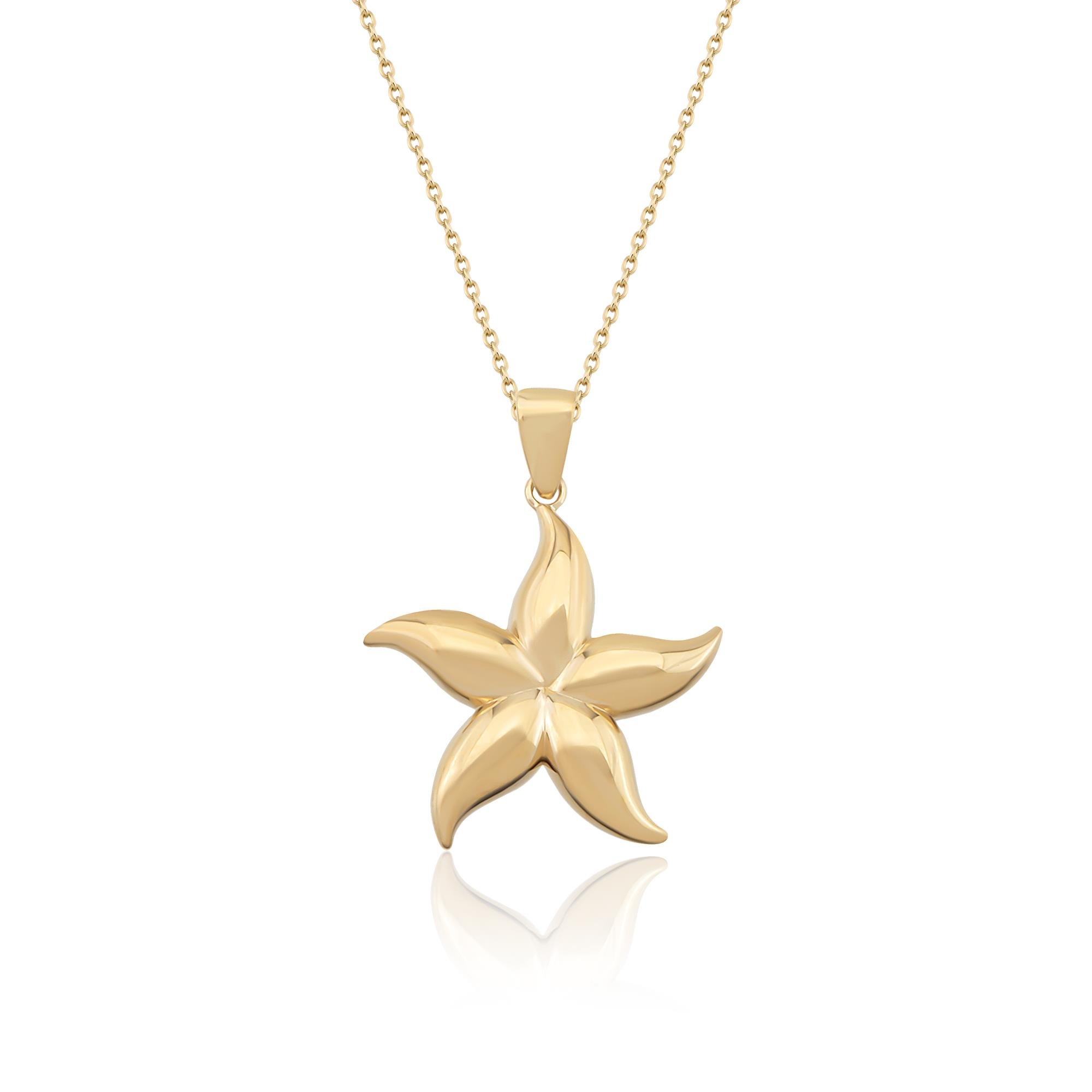 14 Ayar Altın Deniz Yıldızı Kolye